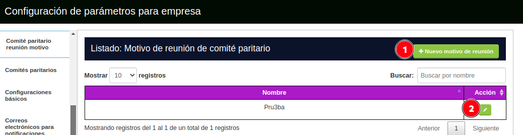 comité paritario reunión motivo