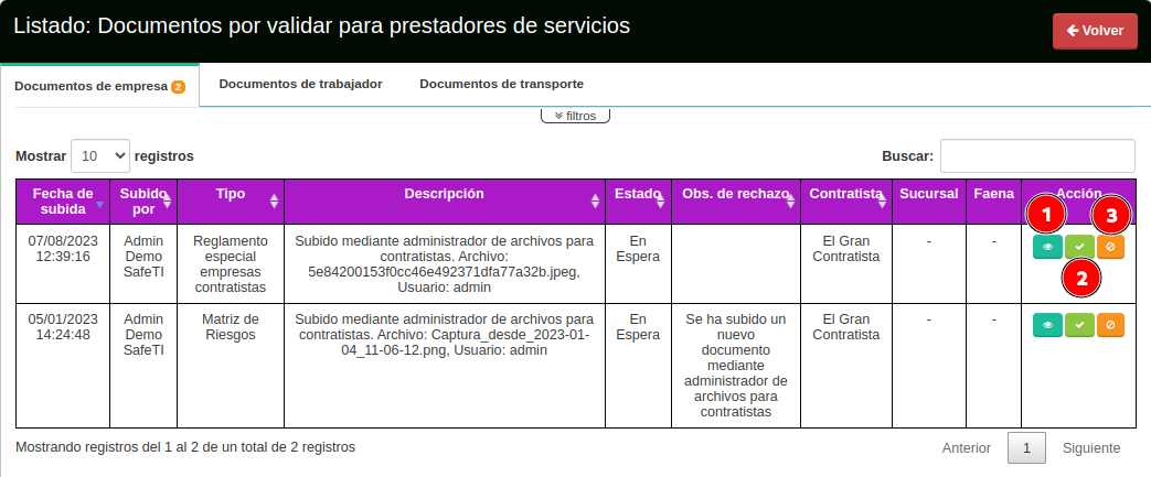 Validar documentos