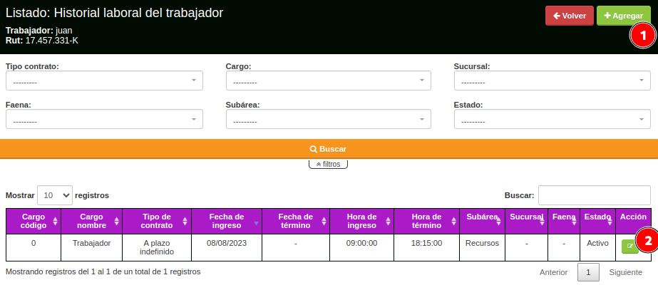 historial laboral