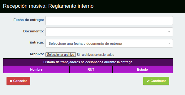 recepción masiva