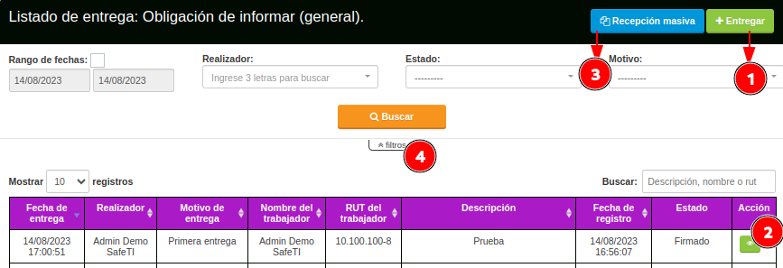 entrega general