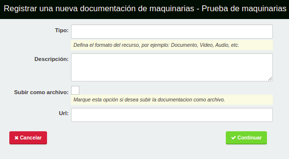 Agregar documentación