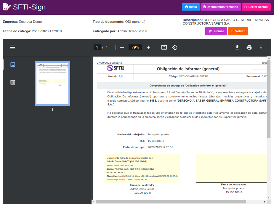 documento a firmar