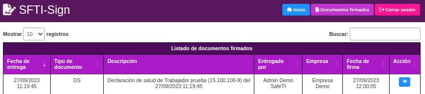 Documentos firmados