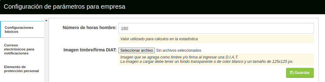 configuración básica