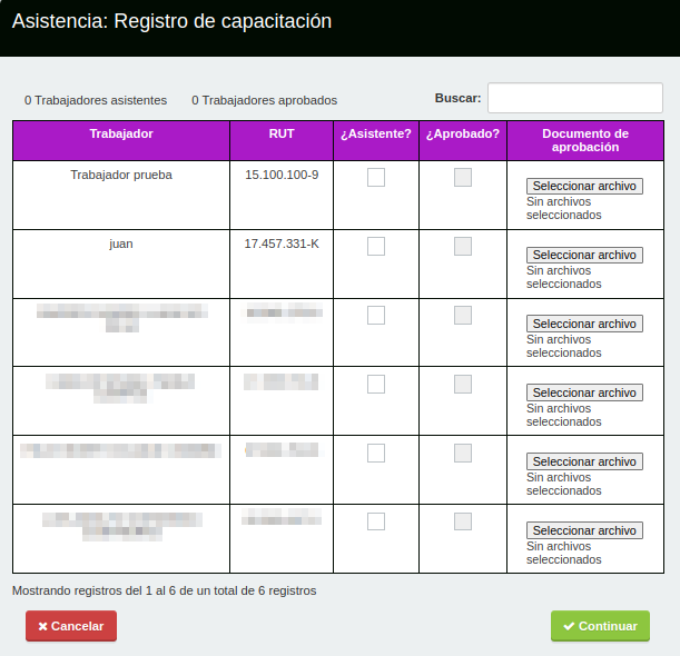 Asistencia capacitación