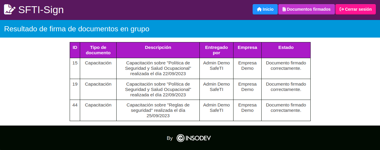 documentos firmados
