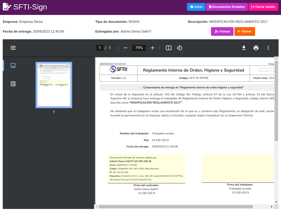 documento a firmar