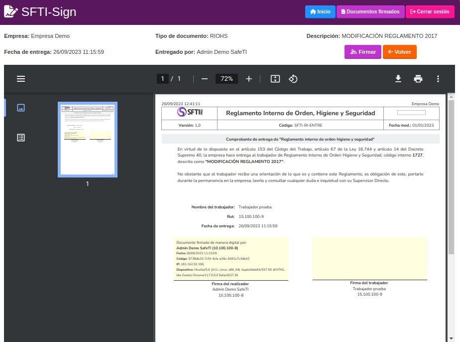 documento a firmar