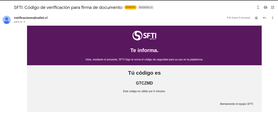 correo código